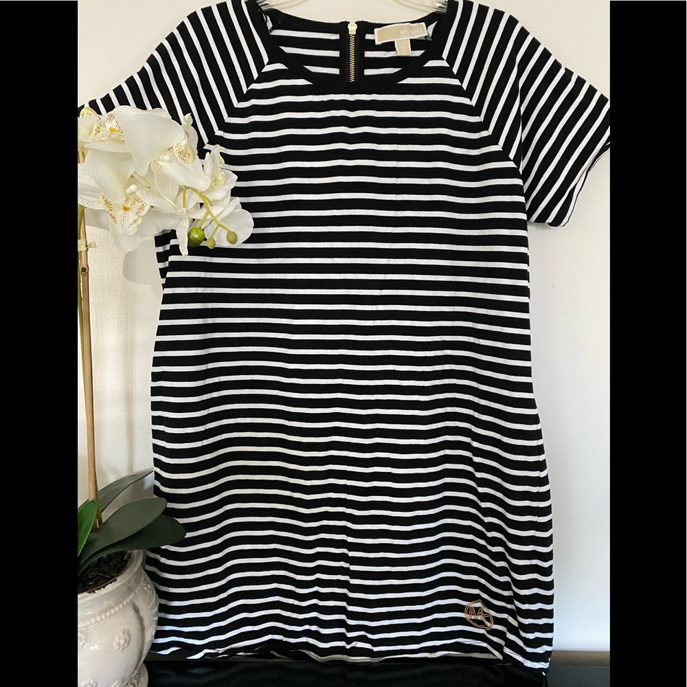 Michael Kors black and white stripes Dress SZ XL